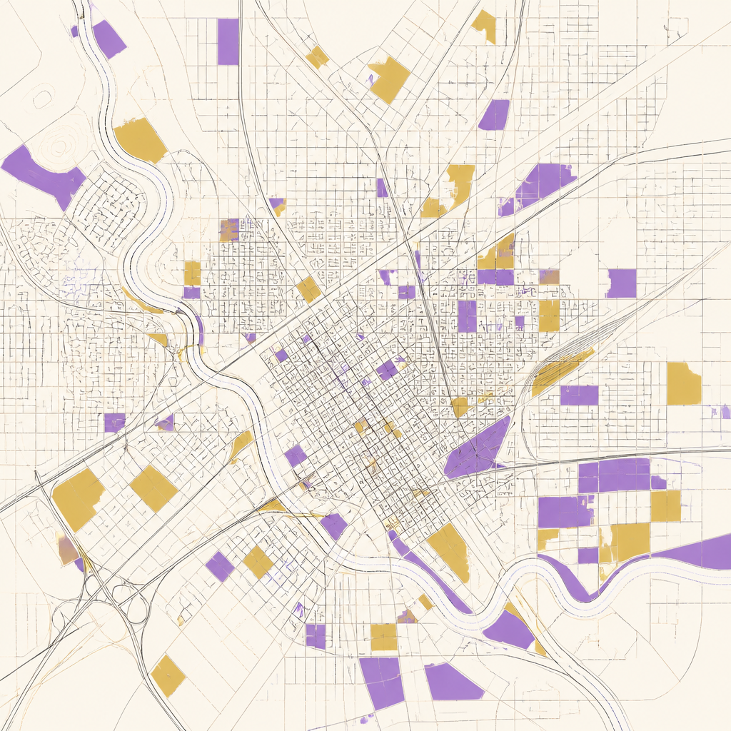 map of terrain vague - abandoned lots and undefined urban gaps